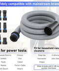 16 Foot Dust Collection Hose Kit With Six Universal Adapters From Quarter Inch To One And A Half Inch For Woodworking And Shop Vacuums