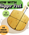 Ultimate 16 Inch Pizza Stone Set With Handles For Oven Or Grill Cordierite Round Stone Plus Wood Pizza Peel And Cutter