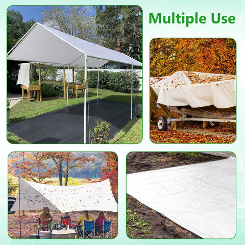 Heavy Duty Tarp 10x20 Ft Tarpaulin With 48 Ball Bungee Cords Waterproof Tear Resistant Cover Grommets 18 Mil shown in outdoor uses