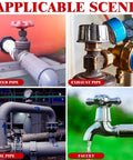 Image showing various pipe systems with red cast iron valve hand wheel for gate and ball shutoffs, highlighting versatility.