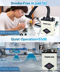 Heavy Duty Soldering Fume Extractor With 105W Motor Delivers 260 M3 Per Hour Airflow With 3 Stage Filtration shown in workshop use