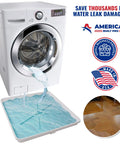 Built Tough Washing Machine Drain Pan With 1 Inch Drain Adapter Included, White Recycled Plastic Washer Tray under leaking washer.