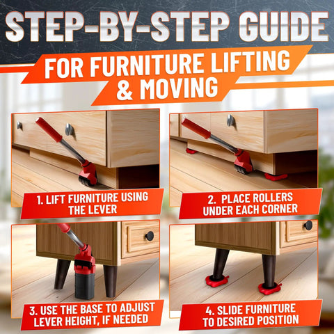Step-by-step guide for using Furniture Movers With Wheels That Make Lifting a Breeze, Heavy Duty Appliance Slider Up To 660 Lbs.