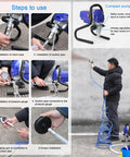 Steps to use No Sweat Heavy Duty Airless Paint Sprayer With 750W Motor And 6000 Psi High Pressure Pump for DIY projects.