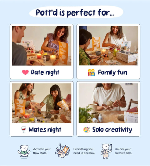 Air Dry Clay Kit For Adults Beginners Home Pottery Craft Set With Tools Paints Brushes for date night family fun mates night solo creativity.