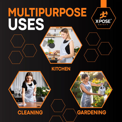White Disposable Aprons 300 Pack Individually Wrapped Waterproof Polyethylene 1 Mil Durable For Cookin and household tasks
