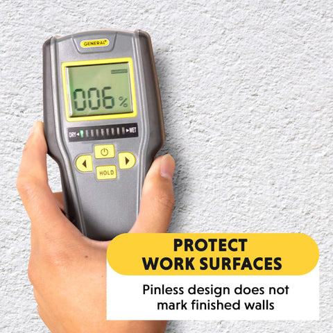 Digital Moisture Meter With Pinless Humidity Sensor MMD7NP For Wood And Home Use Non Invasive Moisture Tester With Quick Read No Fuss Easy Grip Quick Setup Ideal For DIY Projects And Moisture Remediation