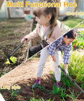 Two In One Garden Hoe And Cultivator With 45 Inch Long Handle Built To Last Heavy Duty Standing Hoe Tiller in use by gardeners