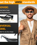 Tough As Nails Wraparound Safety Glasses For Men And Women 12 Pack Gradient Gray, offering a wide field of view and anti-fog protection.