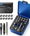 Thread Repair Kit M10x1.25 Metric With 14mm One Piece Inserts, 10 Piece Set For Fixing Stripped Threads In Metal, Automotive And Machinery With Simple Insertion System, open case with drill tap and inserts