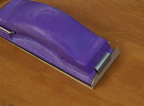 Purple ergonomic sanding block for wet or dry sanding easy load plain paper sander complete five color code hand sanders