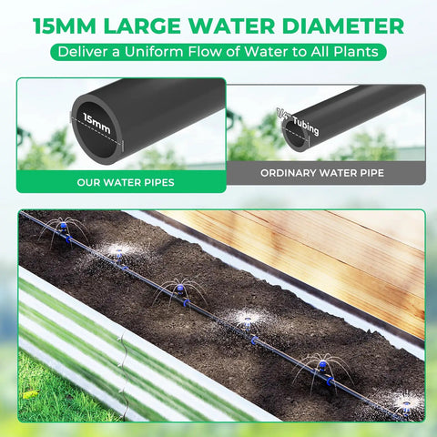 Raised Bed Drip Irrigation Kit For Flower Beds Up To 4x8 Feet DIY Garden Grid Watering System tube comparison and setup