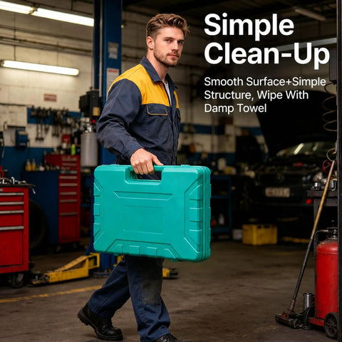 Heavy Duty Dent Repair Kit For Your Ride 9 Piece Auto Body Dent Removal Tool Set For Sheet Metal Paintless Repair Built From Premium 45 Steel Die Forged Construction For Pro Grade Long Lasting Durable Dents And Quick Fixes. teal hard case in auto shop