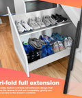 Undermount Heavy Duty Drawer Slides 32 Inch 260lb Capacity Concealed Pull Out Cabinet Glides Beefy For Pantry Closet Shelf Bottom Mount Design Durable Cold Rolled Steel 1 Pair