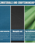 Double Camping Hammock With Mosquito Net Ultra Lightweight Portable 210T Nylon materials showing durability and protection