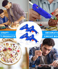 4 Pack 100W Full Size Hot Glue Gun Set Blue Bulk For Crafts And Repairs Must Have Durable Easy Grip High Heat Glue Guns With Quick Heat Up Reliable Adhesive Tool Kit For DIY Projects in use for crafts and repairs