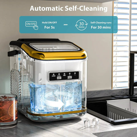 Countertop Ice Maker Machine Portable Compact Bullet Ice Maker With Self Cleaning 9 Ice Cubes In 6 Minutes 26 Lbs Per Day Quiet