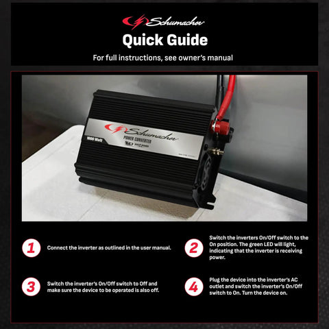 Score This Badass 1000 Watt DC To AC Power Inverter with quick guide for instructions on usage and setup.