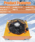 60W Hydraulic Oil Cooler With 110V 60Hz AC High Power Fan Radiator Heat Exchanger 100 Liters Per Minute Flow Forced Oil Cooler