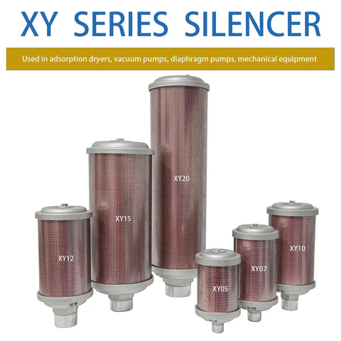 Smooth Operator Heavy Duty Air Compressor Muffler And Dryer Silencer XY Series silencer models for diaphragm pumps and mechanical equipment.