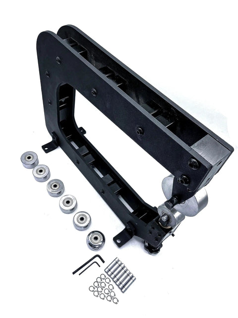 Real Deal Mini English Wheel Featuring 15 Inch Throat Depth And Seven Piece Anvil Wheel Set Designed To Crush 18 Gauge Steel And Hammer Out Flawless Aluminum Repair Panels