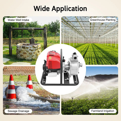 Top Shelf Heavy Duty Four Stroke Gasoline Water Transfer Pump Delivering Kickin High Pressure Output For Efficient Irrigation And Landscape Drainage On Any Job Site Nationwide in various applications like sewage drainage and greenhouse planting.