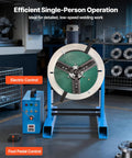 Heavy Duty Rotary Welding Positioner 661 Lbs Load Capacity, Electric Turntable With Foot Pedal Speed Control Tilt Table for low-speed welding.