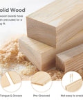 Close-up of spruce solid wood boards illustrating the 36x84 Inch Sliding Barn Door Slab With 6.6 Foot Hardware Kit Spruce Solid Wood Construction Easy DIY Assembly For Rustic Home And Office Entrances For Quick Mounting.