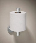 Elate Vertical Toilet Paper Holder In Polished Chrome Minimalist Metal Design Premium Durable Construction Corrosion Resistant