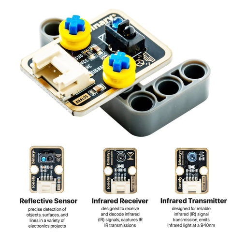 Reflective sensor part of ESP32 S3 Starter Kit with 16MB Flash for IoT Prototyping, features dual-core, WiFi, Bluetooth, modular sensors.