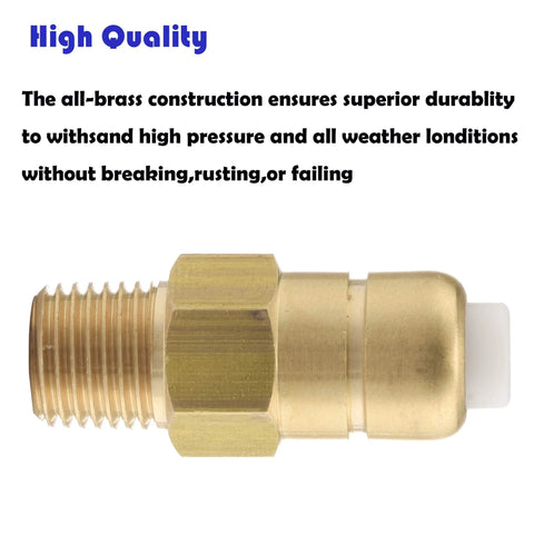 Brass thermal release valve for pressure washer pump, 1/4 in NPT threads, white plunger