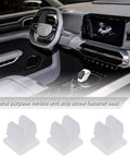 Twenty Pack White Plastic Vehicle Screw Grommets Expandable Insert Nuts on car interior console for secure mounting in 7X7MM holes.