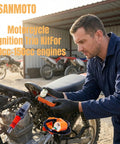 Man installing Ignition Trio Kit With CDI Box Ignition Coil And Spark Plug For GY6 50cc 125cc 150cc ATV Scooter Honda TRX70
