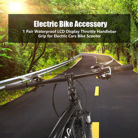 Twist Throttle Handlebar Grip For E Bike 36V And 48V With LCD Display, Right Side Throttle For Motorized Bicycles And Electric Bikes, Smooth, Responsive Control With Clear Power Readout