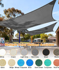 Rectangle Sun Shade Sail Canopy For Outdoor Patio And Pergola 20 By 20 Feet UV Block Dark Gray over patio