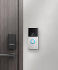No Drill Ring Doorbell Mount For Renters Adhesive Stick On Solution on wall with digital lock, fits Ring Video Doorbell models