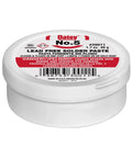 No 5 Paste Flux For Copper Piping Petrolatum Based Solder Flux Lead Free, 1.7 oz, product label on round white container