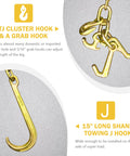 Two Pack Grade 80 Tow Chain With J Hooks And RTJ Grab Hooks Five Sixteenth Inch By Six Foot Recovery Chain 18800 Lbs Tow Truck Bridle Chain Wrecker Towing Equipment showing RTJ hook details