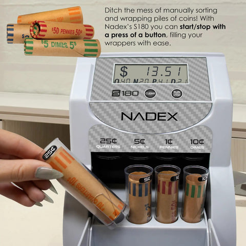 Fast Digital Coin Counter And Sorter Automatically Wrapping Loose Change At 200 Coins Per Minute with carbon fiber design.