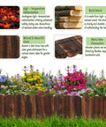 Flexible Garden Edging Kit Three Pack No Tools Required 11.8 Ft Total Length Easy Bend Wooden Border For Flower Beds