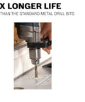 Bosch cobalt drill bit 5/64 in x 2 in for cordless drill drilling into metal