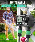 Brass Two Station Hose Timer With Large Digital Display Six Programmable Programs Per Day And Delay Start Manual And Auto