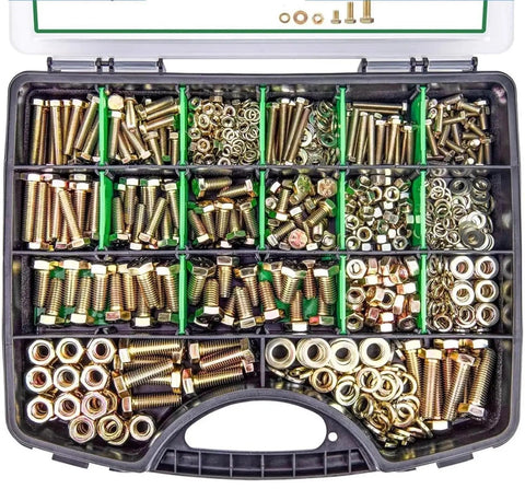 Beefy 907 Piece Metric Bolt Kit With M4 M5 M6 M8 Alloy Steel Hex Bolts Nuts And Washers, All In One Hardware Set For DIY Projects, Repairs, Automotive And Machinery in storage case