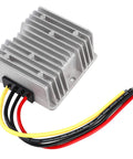Workhorse DC 8V To 40V Step Down Voltage Converter with aluminum casing and multi-colored wires for reliable power management.