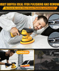 Man using Cordless Car Buffer Polisher Kit 6 Inch Brushless Dual Action Orbital Polisher With 8 Speed Settings Up To 5500 RPM