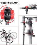 Bike Repair Stand For Home Shop And Mobile Mechanics Lifts Your Ebike Mountain And Road Bike showing 360° rotating clamp.