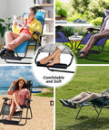 Footrest Cushion For Gravity Folding Recliners And Zero Gravity Chairs, Thick NBR Foam Pad in various outdoor settings
