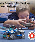 STEM 5 In 1 Robot Building Kit With Remote Control For Kids Ages 8 To 14 A Do It Yourself Programmable Engineering Toy That Totally Lets Boys And Girls Build Code And Conquer Hands On Learning And Fun, child holding remote control