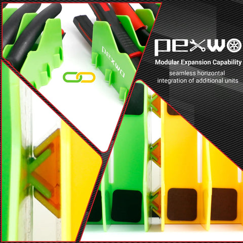 Heavy Duty Plier Organizer Rack 20 Slot 2 Pack High Vis Green Tool Storage For Toolbox Drawers With Non Slip Rubber Base And Modular Design For Cutters Snips Built Different For Daily Grinds
