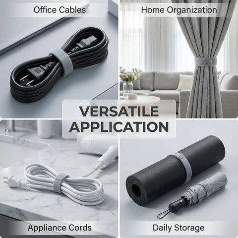 Adjustable Reusable 5M Hook and Loop Cable Ties for Quick Cord Management in versatile home and office settings